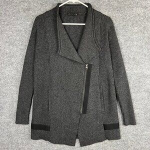 Athleta Womens Merino Wool Blend Asymmetrical full zip Sweater Jacket‎ SZ S